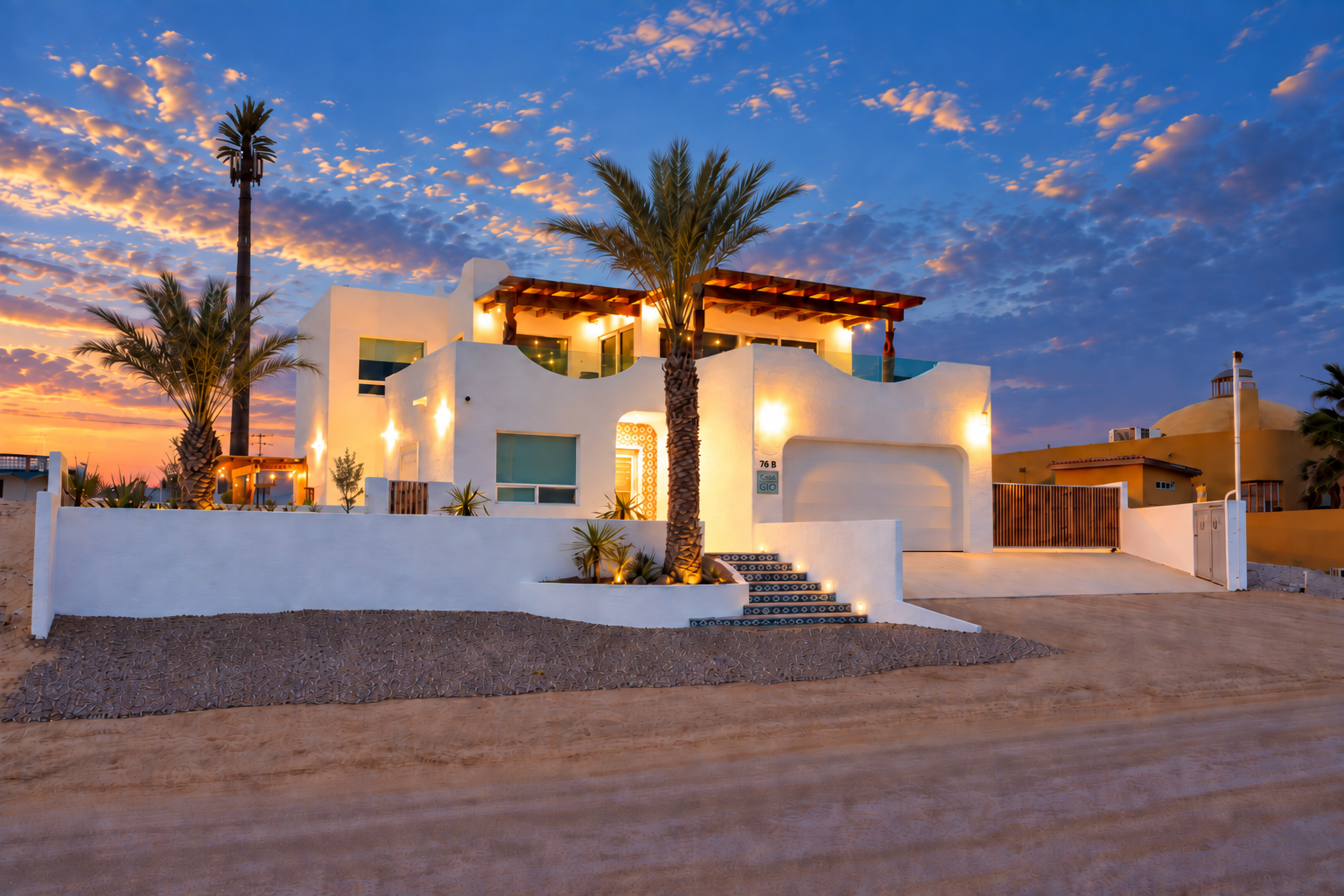 Casa Gio at Las Conchas at sunset